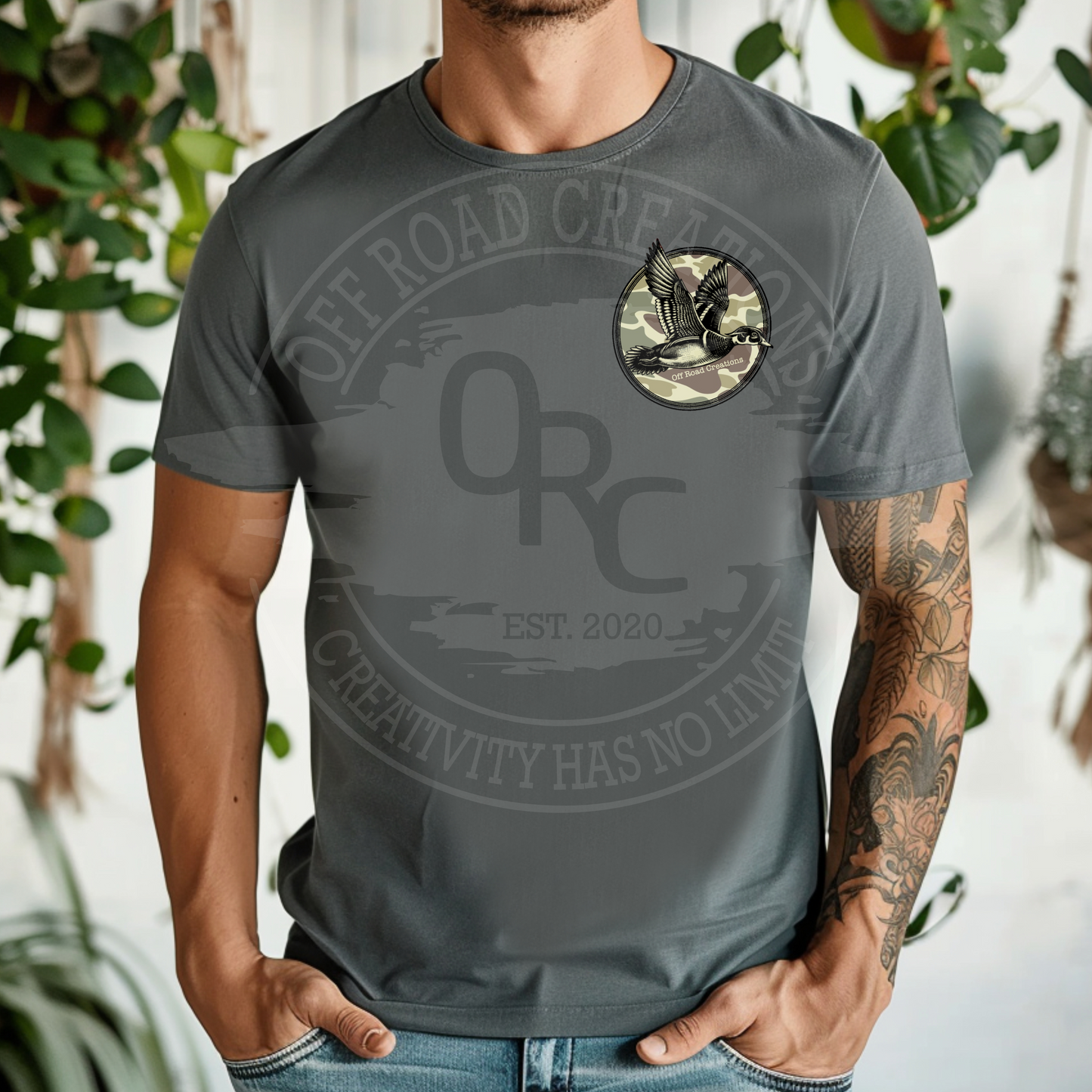 Hunt Hard, Live Free Duck Stamp - Graphic Tee