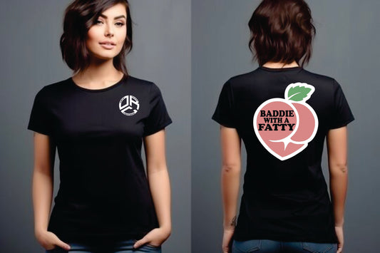 Peach Baddie with a Fattie - Women's Graphic Tee